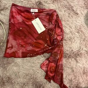 Outcast Red Floral Skirt